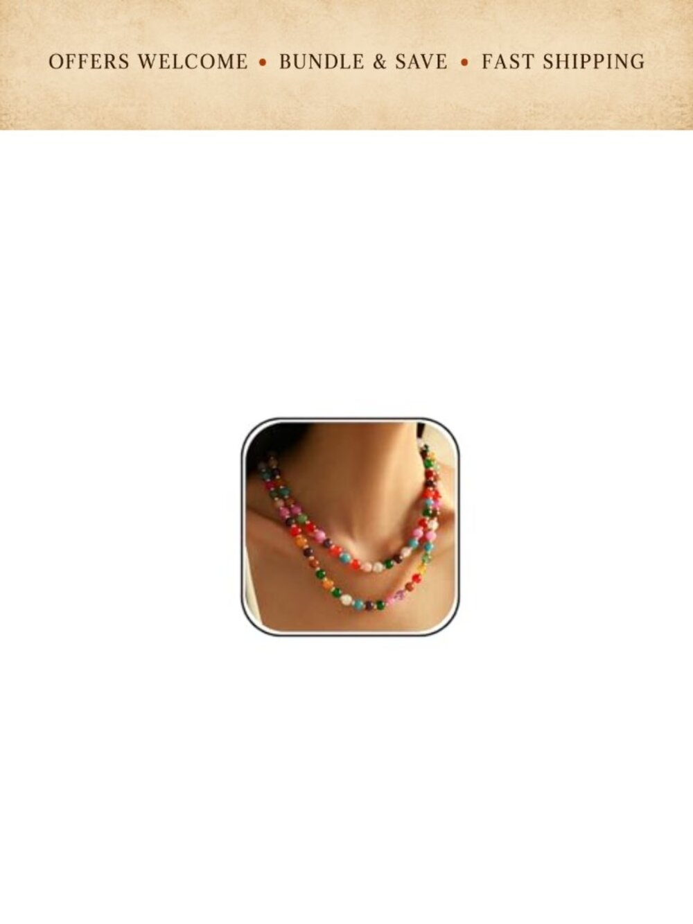 Natural Stone Layered Beaded Necklace Boho Choker Summer Beach Jewelry